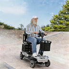 Senior Electric Mobility Scooter, Ergonomic Handle, Electromagnetic Brake, LED Light, Shopping Basket, 264.55LB Load, Safe Travel