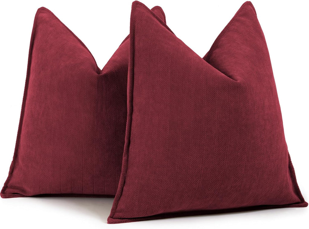 Rust Chenille Throw Pillow Covers