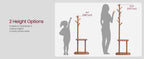 Coat Rack, Free Standing Coat Stand, Hall Coat Tree with 8 Hooks and Storage Shelf, 67.2 Inch Tall, for Coats, Hats, Bags, for Entryway, Hallway, Bedroom, Caramel Brown URCR040K01
