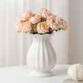 White Ceramic Vase, 7.8 Inch Flower Vase Home Decor Modern Decorative Vases for Bouquet, Unique Vases for Farmhouse Living Room Cabinet Table Centerpieces Wedding Decorations