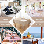 Textured Polyester Tablecloth Rectangle 52x70 Waterproof Spill-Proof Wipeable Table Cloth Wrinkle Free Dining Table Cover for Birthday Farmhouse Spring Tablecloths Up to 36‘'X54''