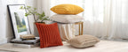 Pallene Faux Fur Plush Throw Pillow Covers 18x18 Set of 2, Luxury Soft Fluffy Striped Decorative Pillow Covers for Sofa, Couch, Living Room, Cream White