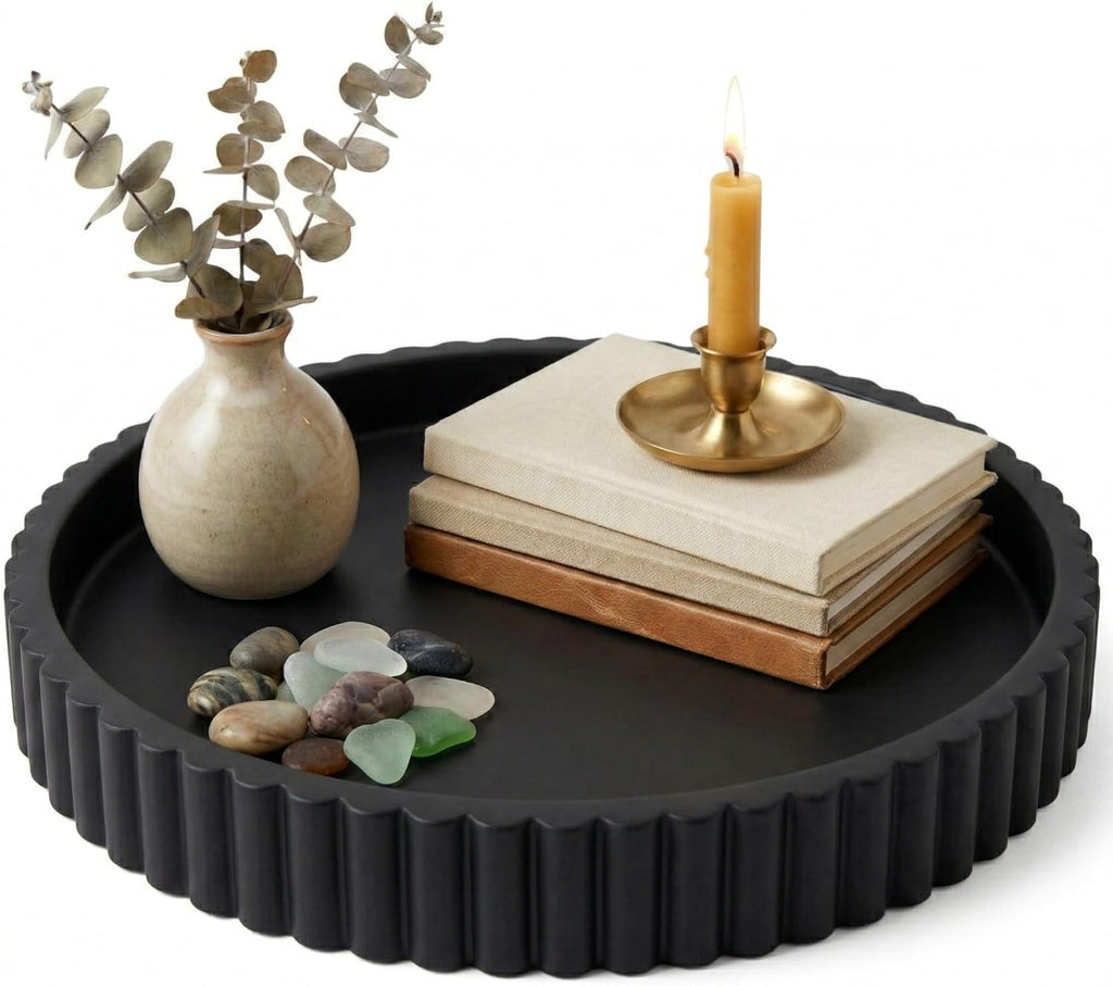 Decorative Tray for Decor - Coffee Table Tray for Living Room - Round Tray for Home Decor - Coffee Table Decor Centerpiece - Modern Minimalist Centerpiece