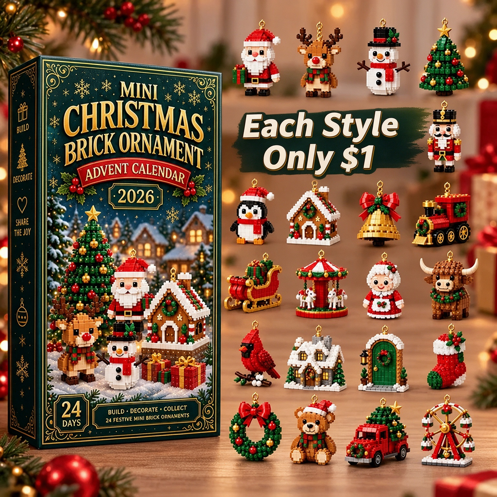 ⏳ Last day to save 49%Each one can be made for just $1-🎄 24-Day Mini Christmas Ornament Advent Calendar | 24 unique festive buildable designs with hanging loops—perfect for decorating Christmas trees, wreaths, and holiday displays 🧱