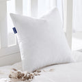 MIULEE 26x26 Euro Pillow Inserts,Set of 2 Down Feather Throw Pillows for Couch Sofa Bed, Decorative Fluffy Throw Pillow Inserts Cotton Fabric,White