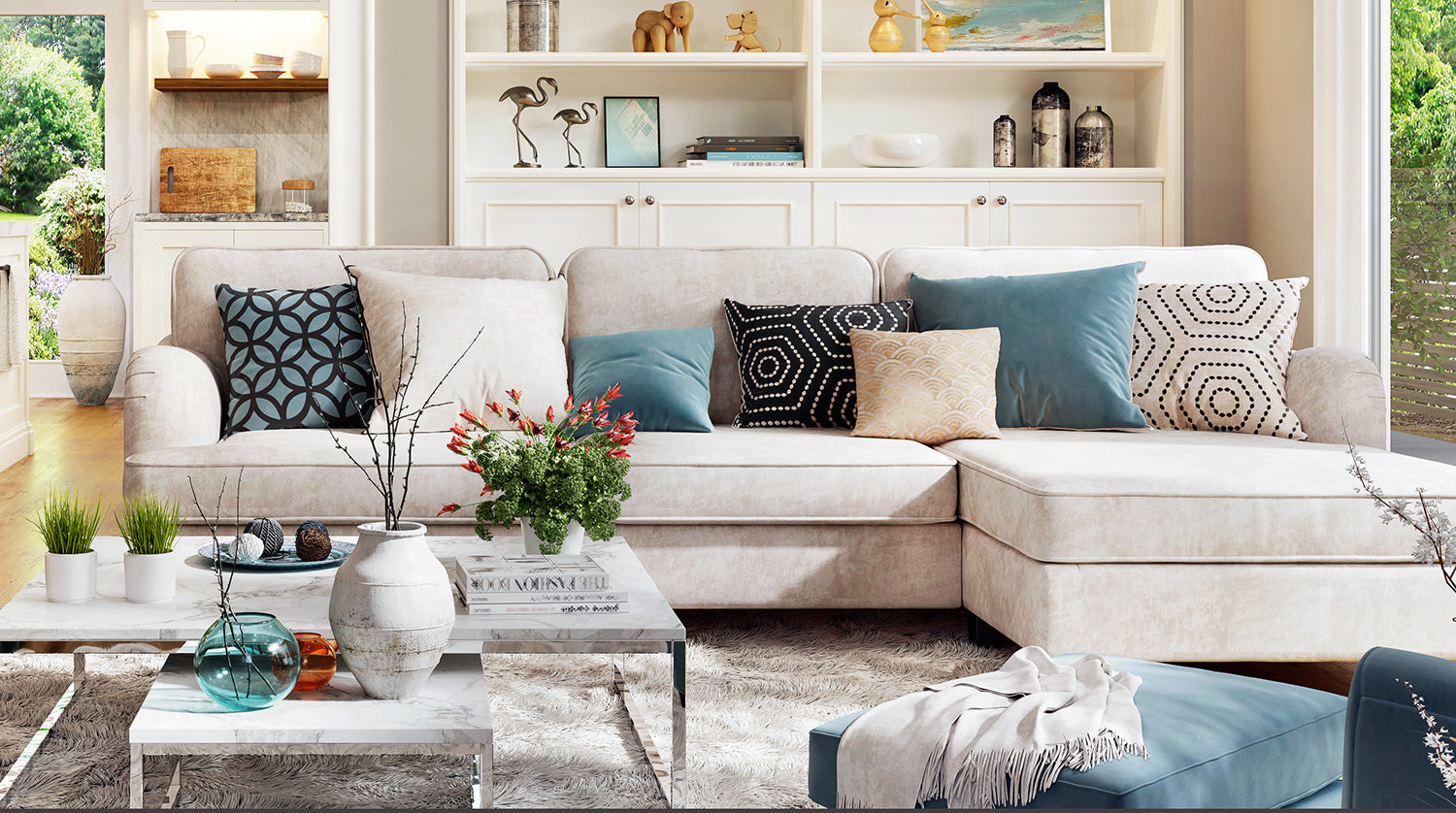 puredown® Feather Down Throw Pillow Inserts 22 x 22 (Pack of 2, White), Big Throw Pillows for Floor, Couch, Bed, Machine Washable
