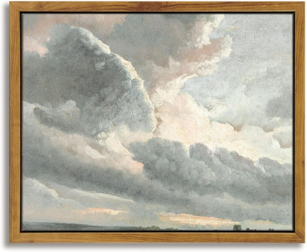 Framed Canvas Wall Art, Meadow with Flowers Painting, Landscape for Living Room, Bedroom, Home, Bathroom Decor, 8x10